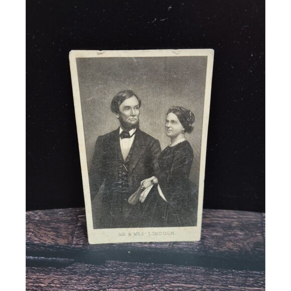 1860s‎ Carte De Visite Abraham & Mary Todd Lincoln Brady La Mere VTG Civil War - Picture 1 of 7